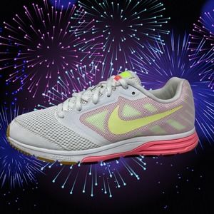 Nike Zoom Fly Run Shoes Womens Sz 8 White Pink Yellow 1.0.4.7:I.3.4